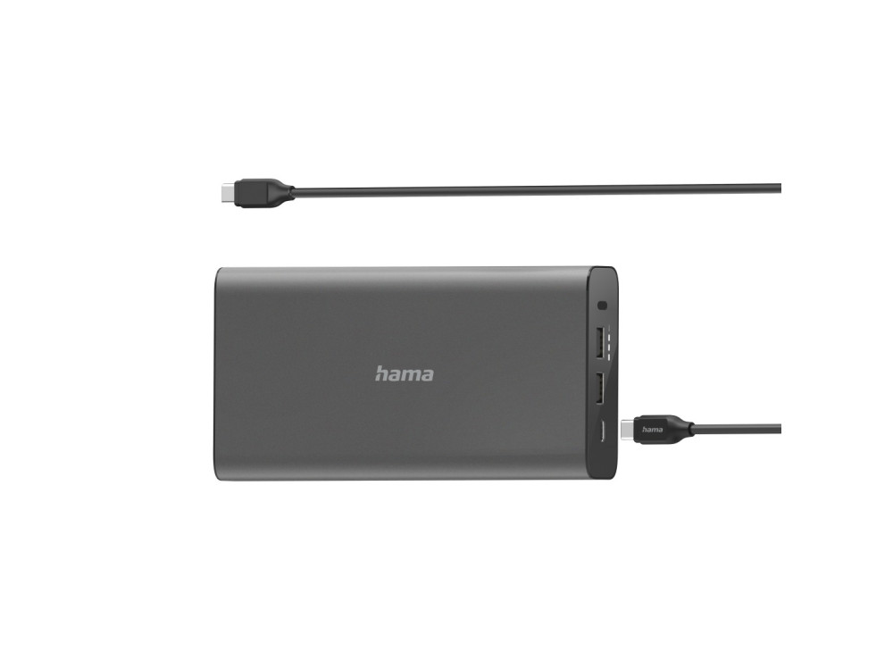 Hama Universal USB-C Power Pack 26800 60W PD Power Bank 26.800mAh με Power Delivery και USB-C, Μαύρο