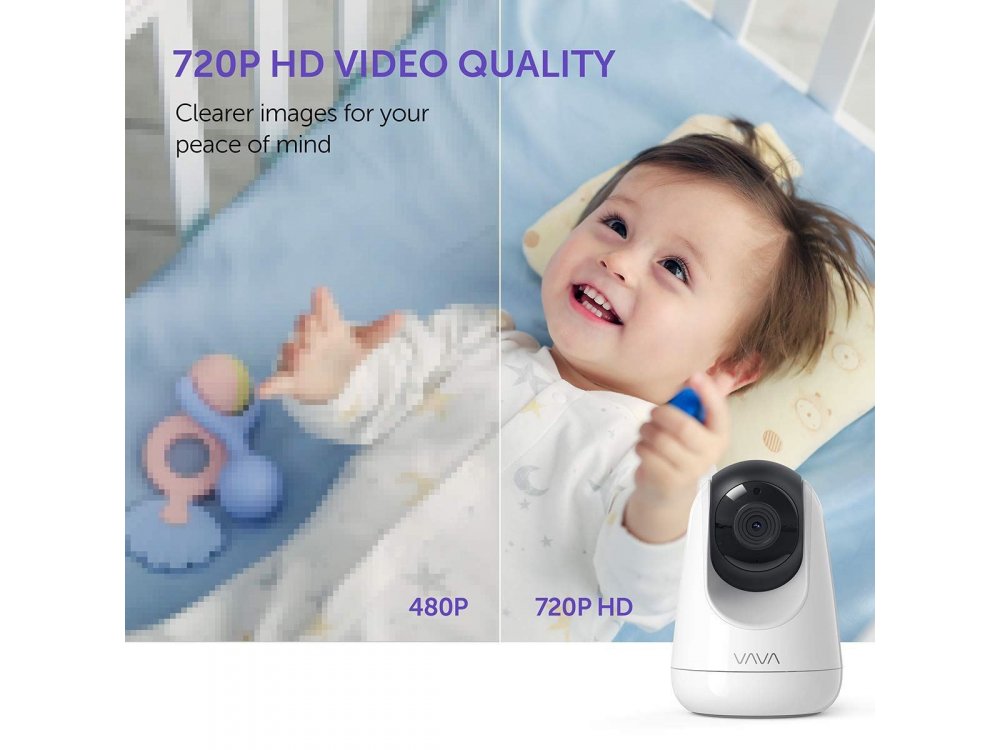VAVA VA-IH006 Baby monitor, HD 720p, 5" LCD, Two-Way Audio, One-Click Zoom, Night Vision & Thermal Monitor, with Battery