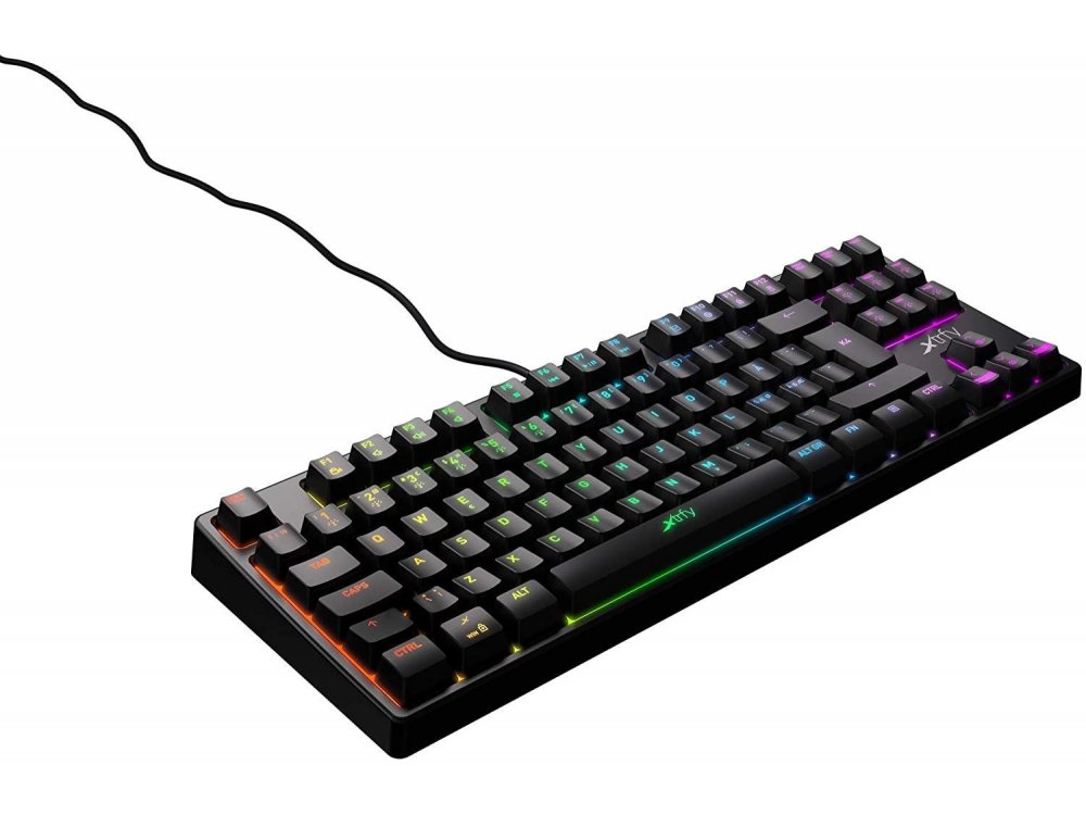 Xtrfy K4 TKL RGB Gaming Mechanical Keyboard Tenkeyless Kailh Red Switches, Black - XG-K4-RGB-TKL-R-UK