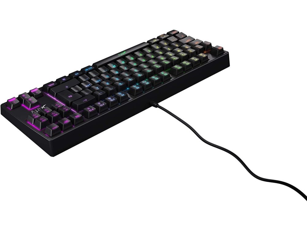 Xtrfy K4 TKL RGB Gaming Mechanical Keyboard Tenkeyless Kailh Red Switches, Black