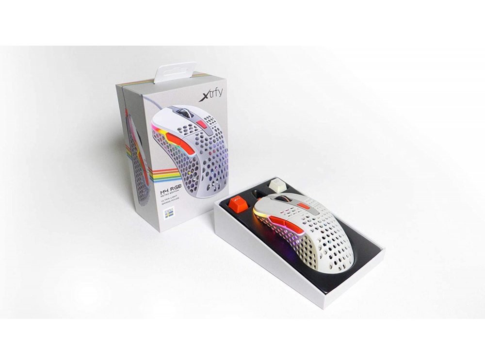 Xtrfy M4 RGB Optical Gaming Mouse Ultra-Light 400 - 16.000 DPI, Retro - XG-M4-RGB-RETRO