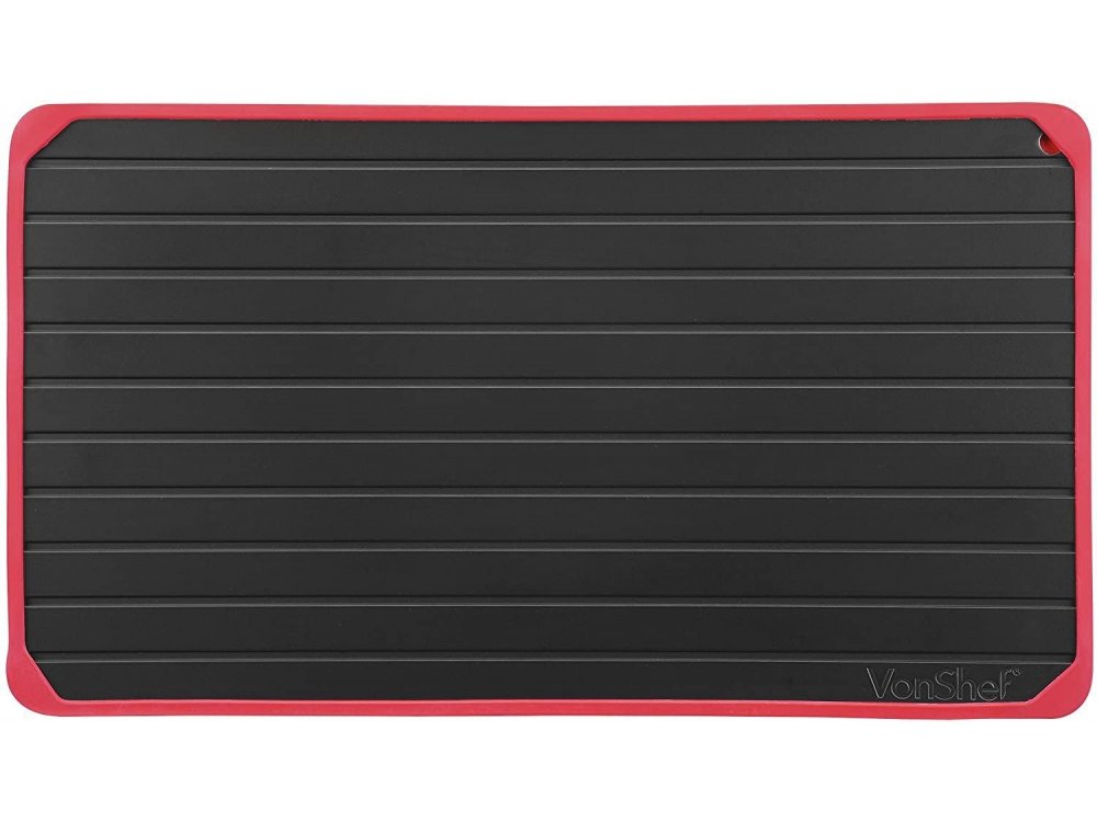 VonShef Defrosting Tray with Red Silicone Border - 07/591