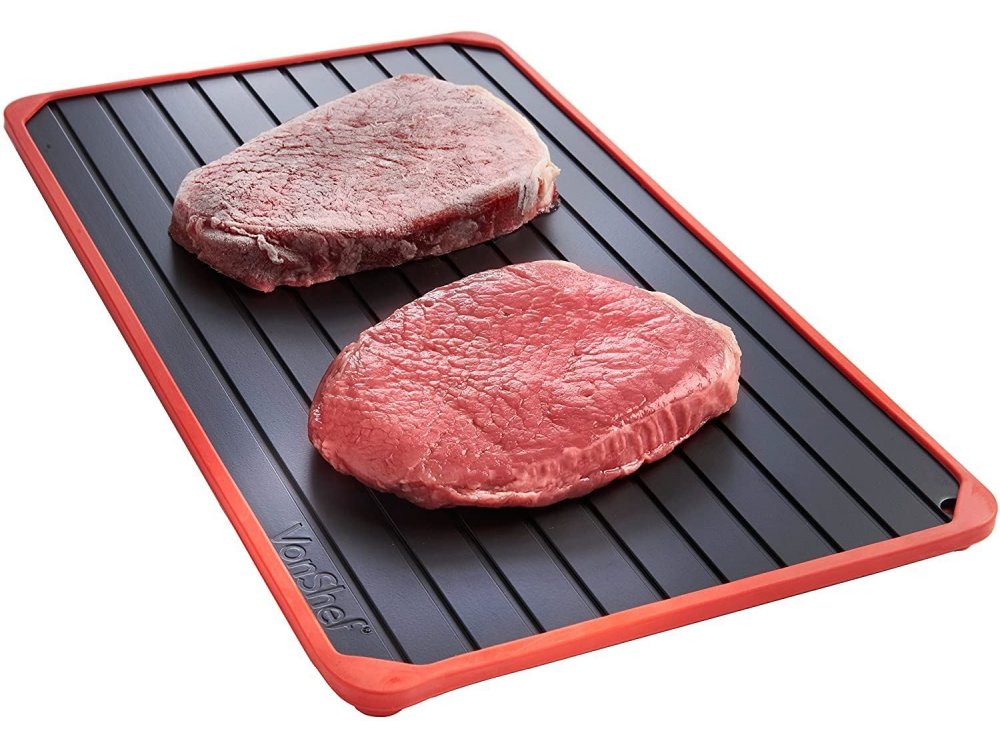 VonShef Defrosting Tray with Red Silicone Border - 07/591