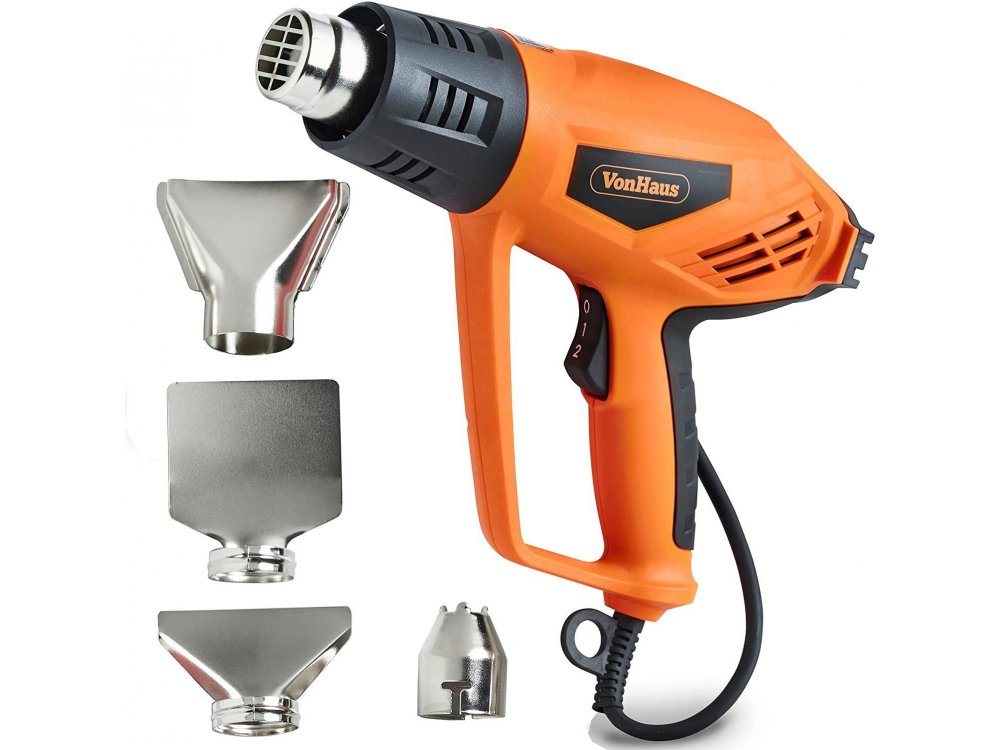 VonHaus Πιστόλι Θερμού Αέρα 2000W, 2 Θερμοκρασίες, με 4 Κεφαλές, Ηλεκτρικό 1,8μ. Καλώδιο -  15/181