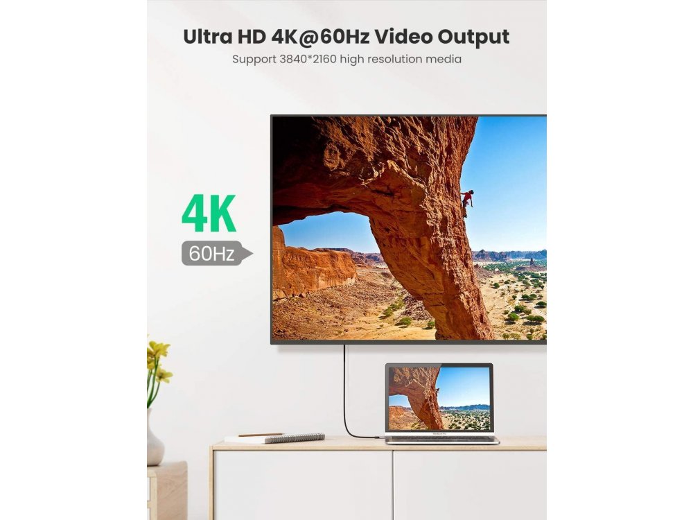Ugreen Καλώδιο USB-C σε USB-C 3.1 1μ. με Νάυλον ύφανση, Μαύρο - 80150