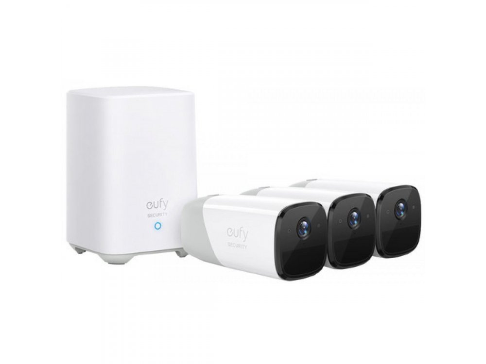 Anker eufyCam 2 Pro ΚΙΤ 3 Ασύρματων Καμερών 2K με Κέντρο, Human detection, Night Vision, by Eufy - T88523D2