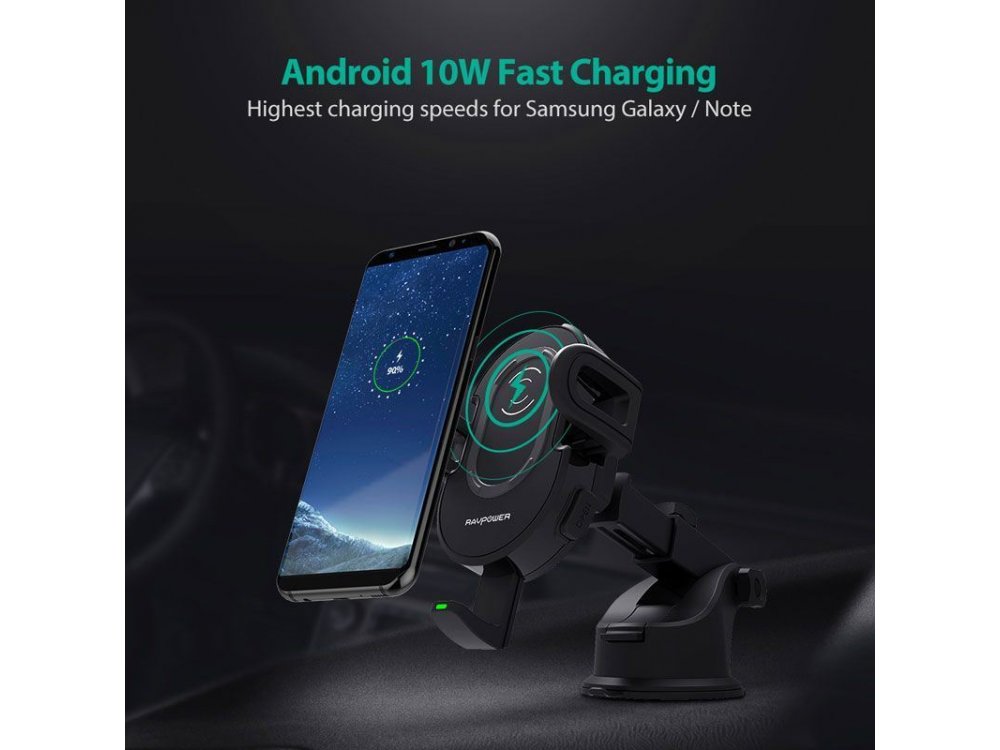 RAVPower Qi 10W Ασύρματος φορτιστής/Βάση αεραγωγού Αυτοκινήτου - RP-SH007