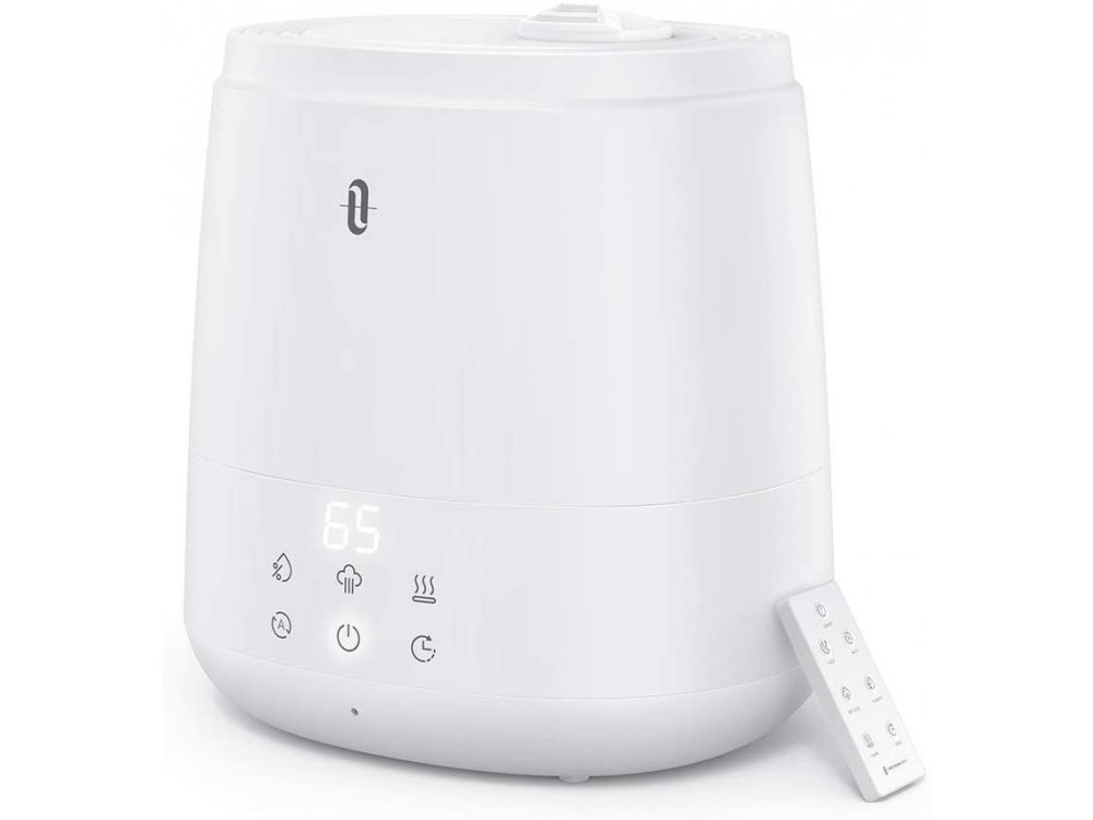 TaoTronics TT-AH046 Humidifier for Bedrooms Ultrasonic Mist, Sleep Mode, LED Display, Whisper Quiet & Remote control, 6L, White