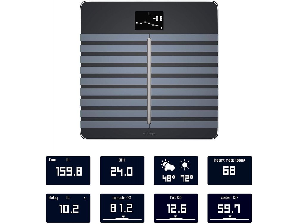 Withings Body Cardio, Smart Scale, Body Fat, BMI via Fitness APP with Bluetooth & WiFi, Black - WBS04-BLK