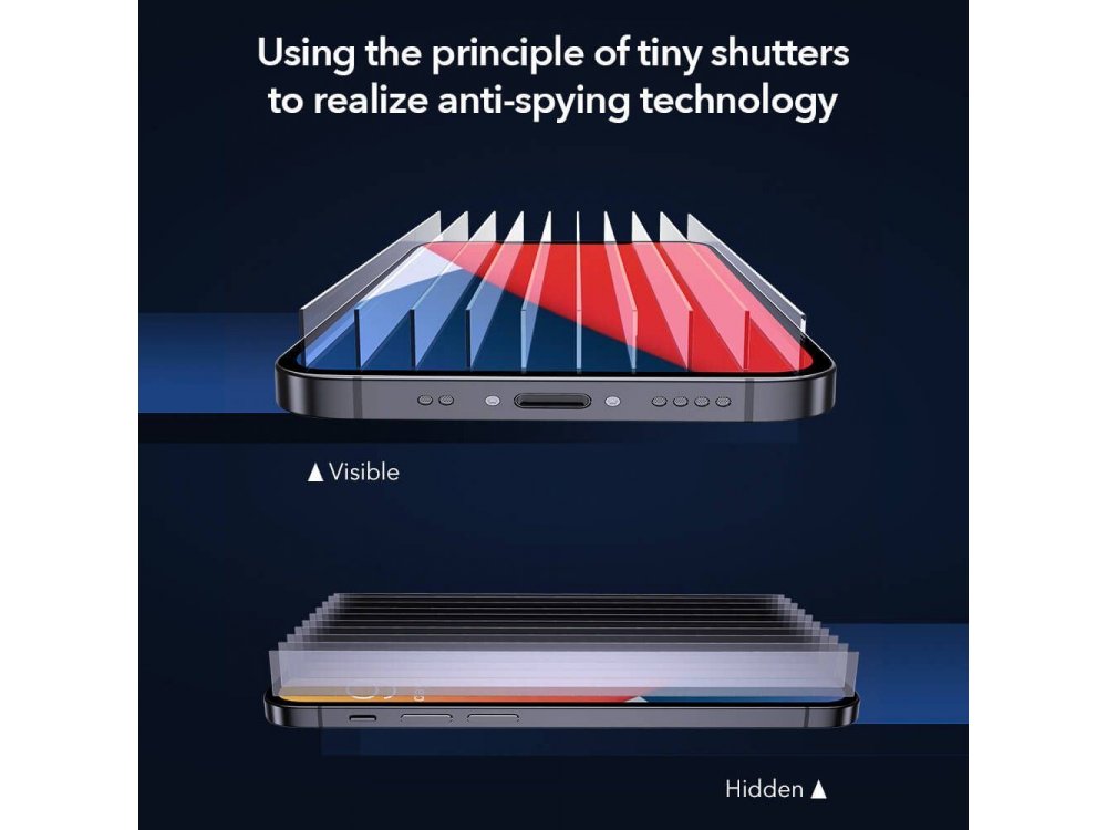 ESR iPhone 12 Pro Max Tempered Glass Premium Screen Protector με Installation frame, Σετ των 2