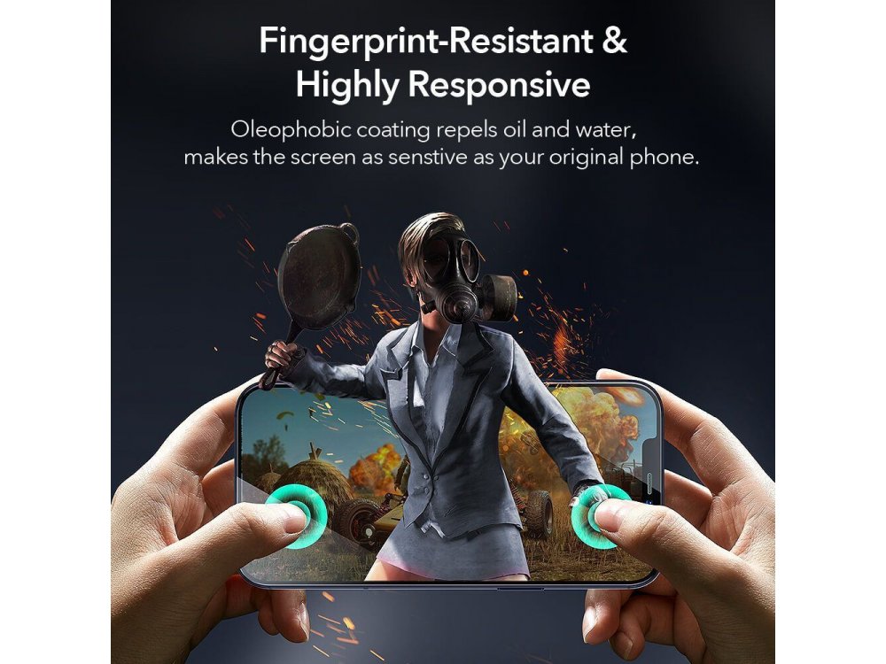ESR iPhone 12 Pro Max Tempered Glass Premium Screen Protector με Installation frame, Σετ των 2