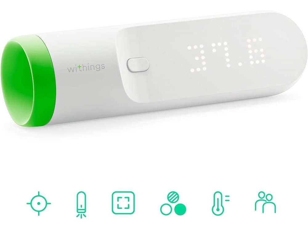 Withings Thermo, Smart Temporal Thermometer, No Contact Required with APP & WiFi - SCT01
