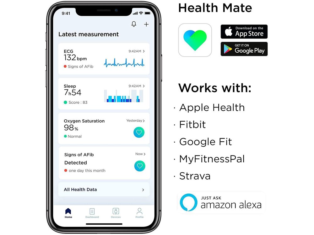 Withings ScanWatch Hybrid Smartwatch 42mm, Activity Fitness Heart Rate Sleep Monitor, GPS, ECG & Oximeter, Αδιάβροχο 50μ. Μαύρο
