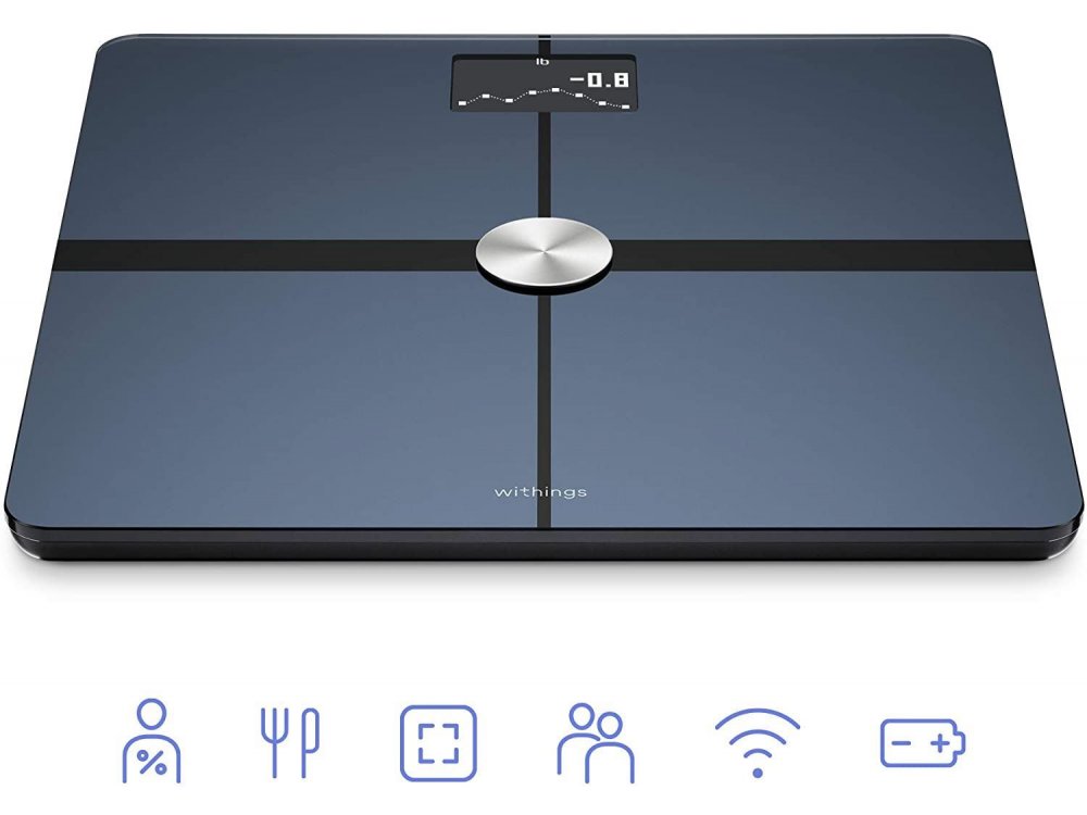 Withings Body+, Έξυπνη ζυγαριά, Λιπομετρητής, Δείκτης Μάζας Σώματος με Fitness APP μέσω Bluetooth & WiFi, Μαύρη - WBS05-BLK