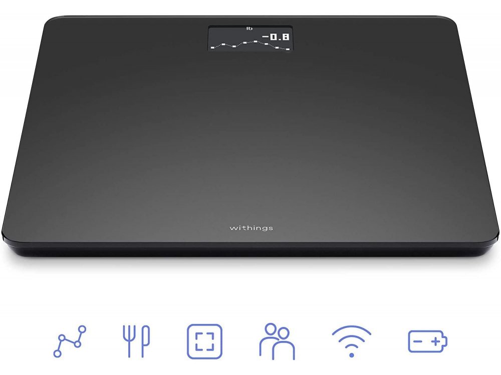 Withings Body, Έξυπνη ζυγαριά, Δείκτης Μάζας Σώματος με Fitness APP μέσω Bluetooth & WiFi, Μαύρη