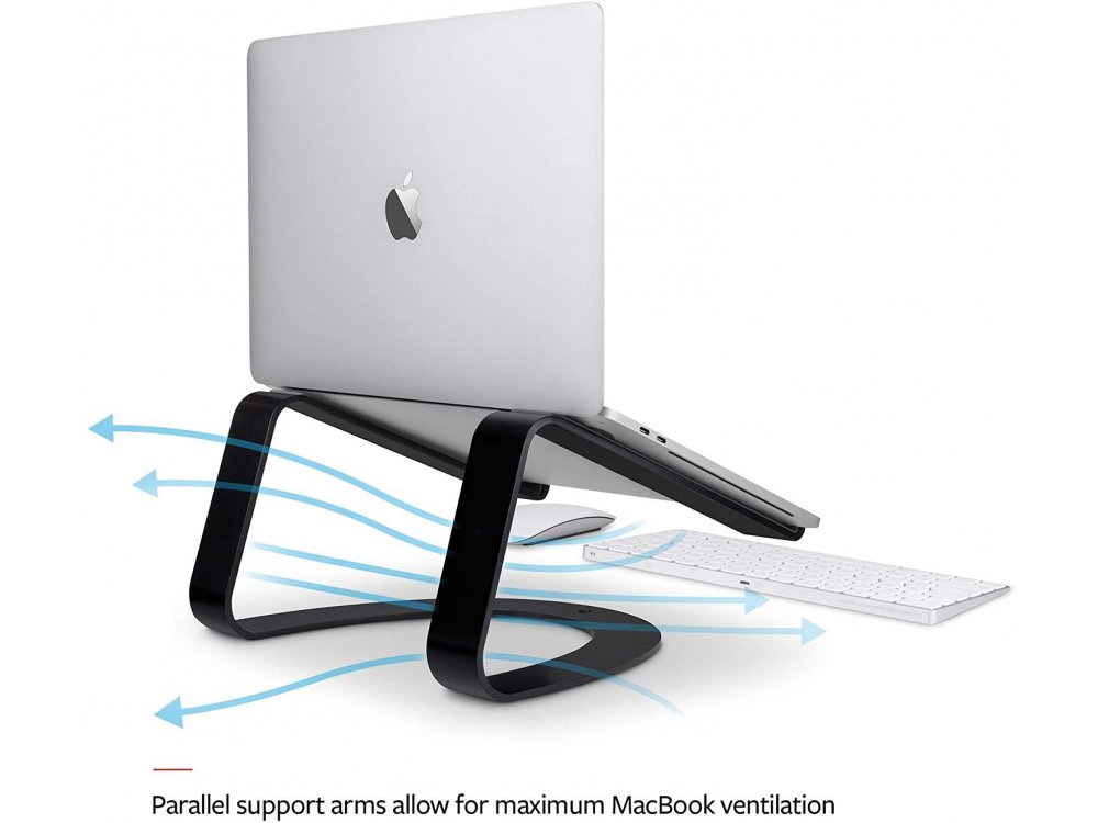 Twelve South Curve Stand/Mount for Laptop / Macbook 11-17", Matte Black - 12-1708