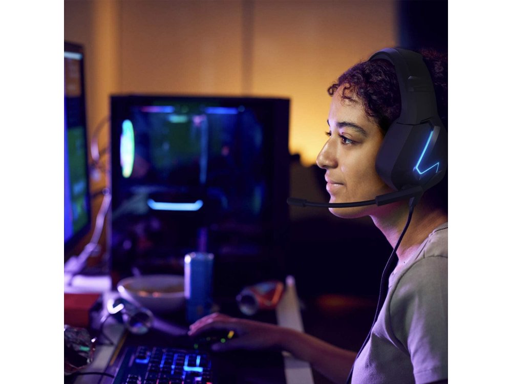 Orzly Hornet RXH-20 LED Gaming Headset Noise-cancelling Microphone (PC / PS4 / PS5 / Xbox / Switch / Mac), Abyss Edition