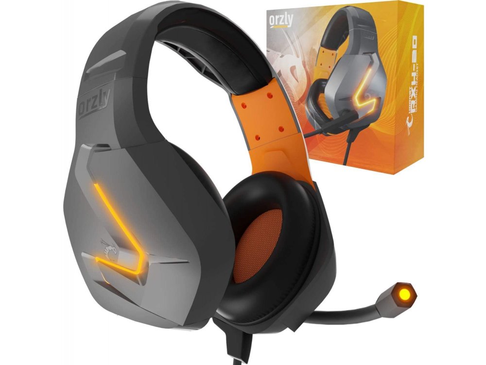Orzly Hornet RXH-20 LED Gaming Headset Noise-cancelling Microphone (PC / PS5 / Xbox / Switch / Mac), Vesuvius Edition
