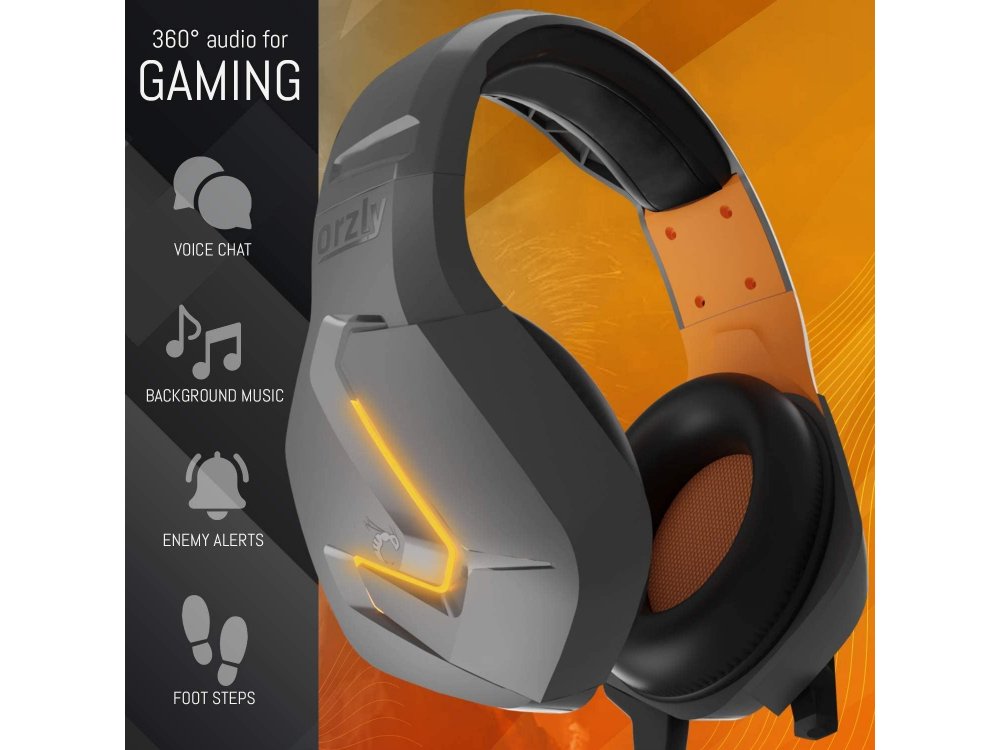 Orzly Hornet RXH-20 LED Gaming Headset Noise-cancelling Microphone (PC / PS5 / Xbox / Switch / Mac), Vesuvius Edition