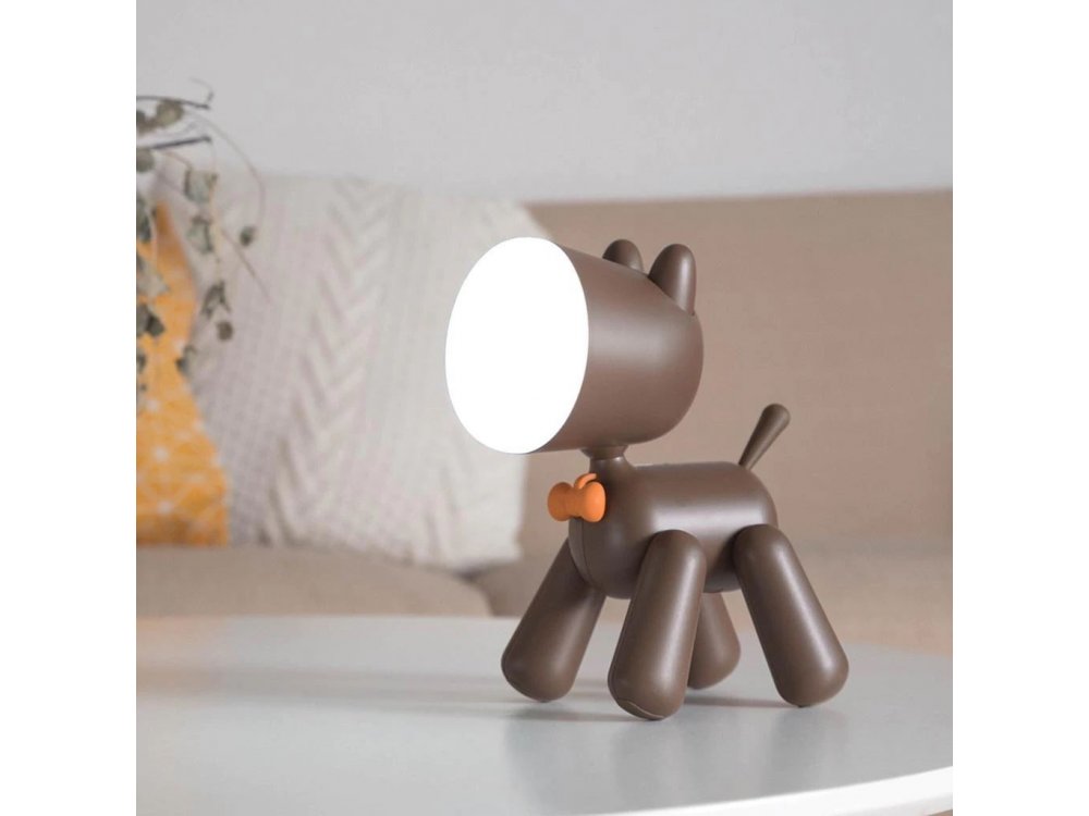 Allocacoc PuppyLamp Janpim Night Light with Smart Switch in its tail, Brown - DH0272BN/PUPYLP