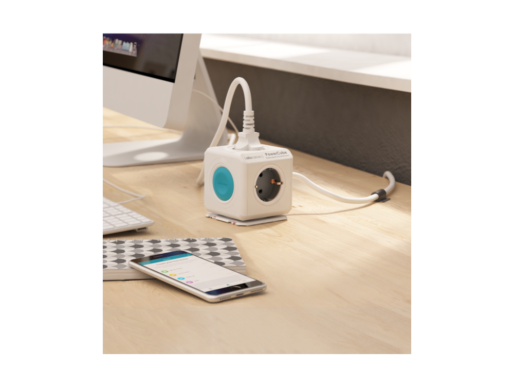 Allocacoc PowerCube Original SmartHome Πολύπριζο 4 Θέσεων Σούκο & Smart Χειρισμό μέσω App WiFi - 10753/DEEXSH