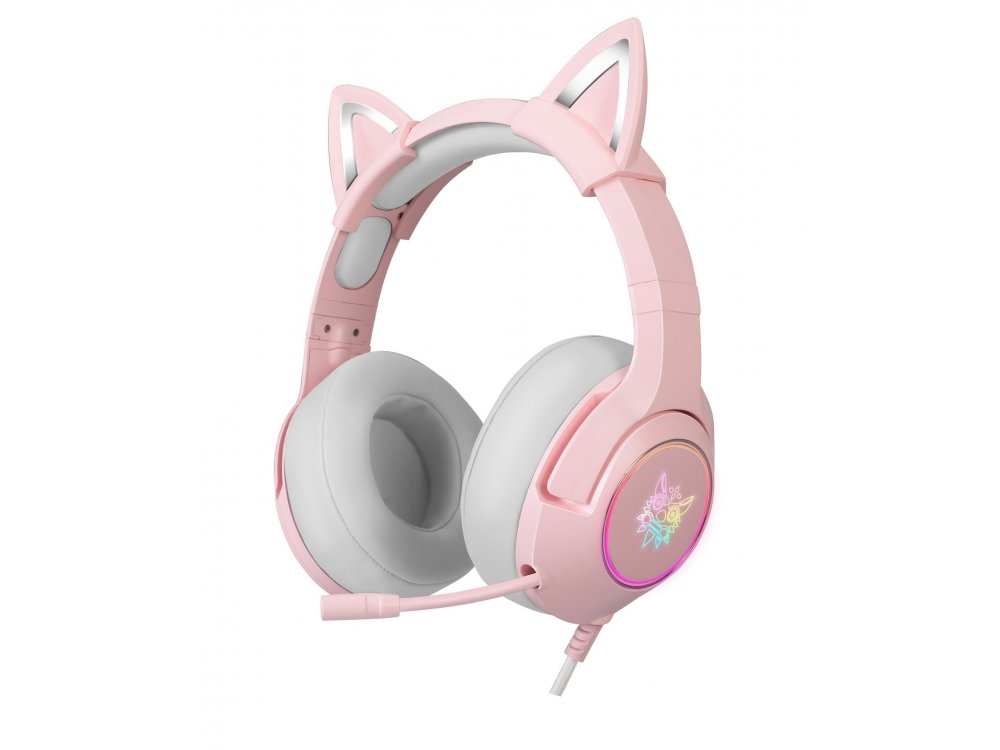 Onikuma K9 Pink Kitty Quartz RGB Gaming Headset 7.1 Noise-cancelling Microphone (PC / PS4 / Xbox / Switch / Mac / iOS)