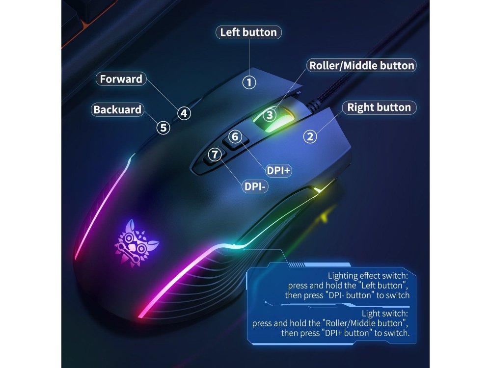 Onikuma G26+CW905 RGB Combo Gaming Mechanical Keyboard and Optical Mouse, Σετ Ενσύρματο Μηχανικό Πληκτρολόγιο + Ποντίκι