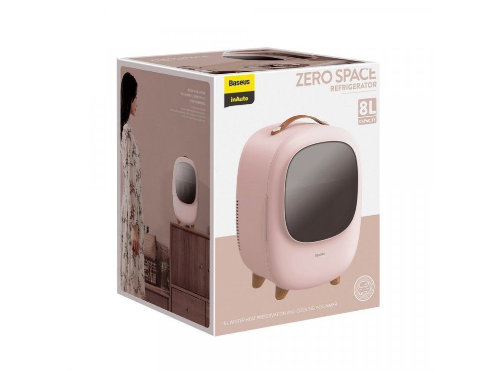 Baseus Zero Space Refrigerator 8L, Portable, 220V EU,  Pink - CRBX01-A04