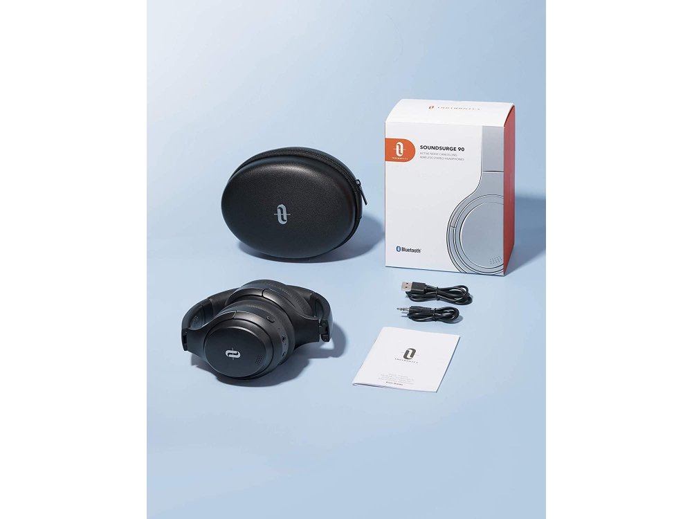 TaoTronics SoundSurge 90 Bluetooth ακουστικά με Active Noise Cancelling, Fast Charge, 35H Μπαταρία, Μαύρα - TT-BH090