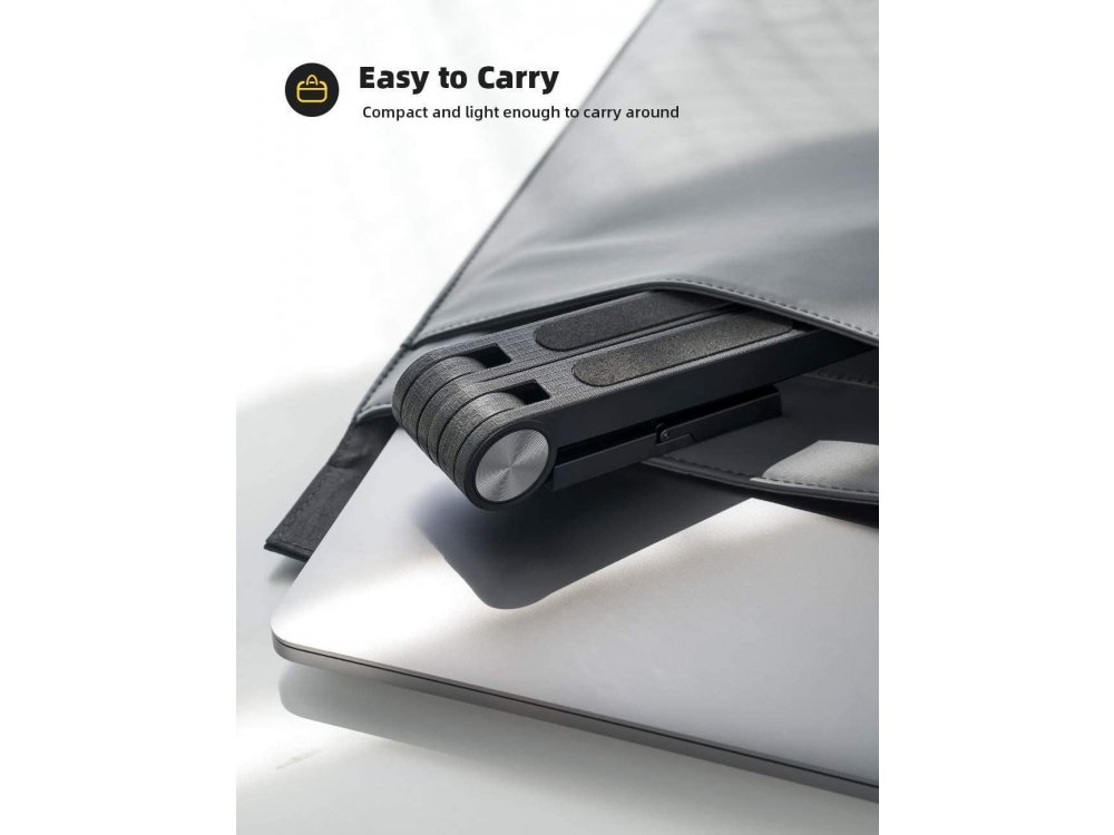 Coolcold T6 Portable Laptop Riser, Εργονομική Βάση/Stand με Ρυθμιζόμενο Ύψος & Αναδιπλούμενη για Laptop 10-15.6", Μαύρη