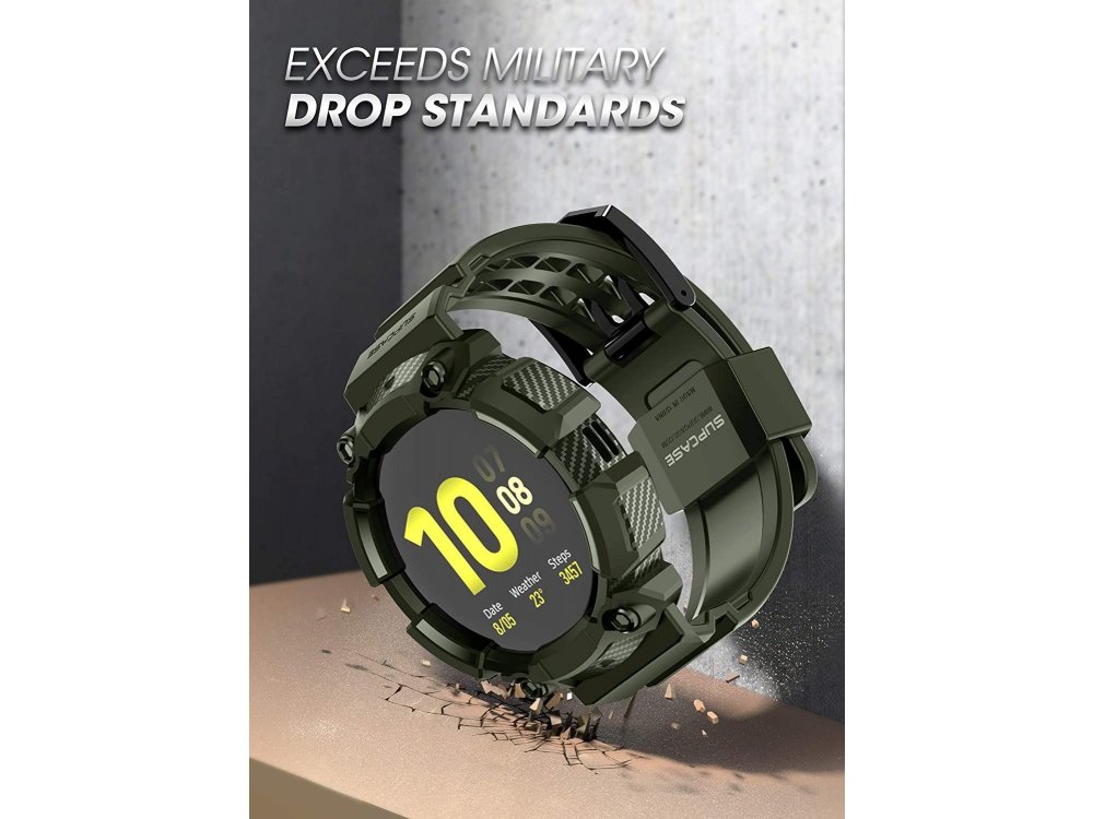 Supcase Galaxy Watch Active 2 44mm Unicorn Beetle Pro Rugged Θήκη + Λουράκι, Green