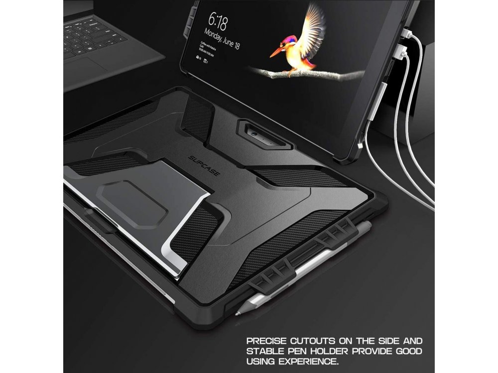 Supcase Microsoft Surface Pro 7 / 5 / 4 / LTE Unicorn Beetle Pro Rugged Full Body Θήκη με Kickstand, Μαύρη