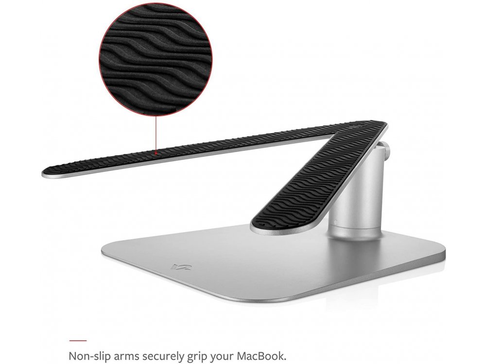 Twelve South HiRise Laptop Stand with Adjustable Height & Rotatable Base for Macbook / Laptop 10-17.3", Silver
