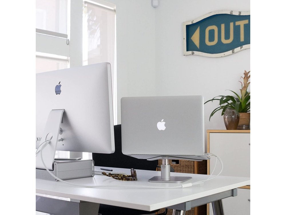 Twelve South HiRise Laptop Stand with Adjustable Height & Rotatable Base for Macbook / Laptop 10-17.3", Silver