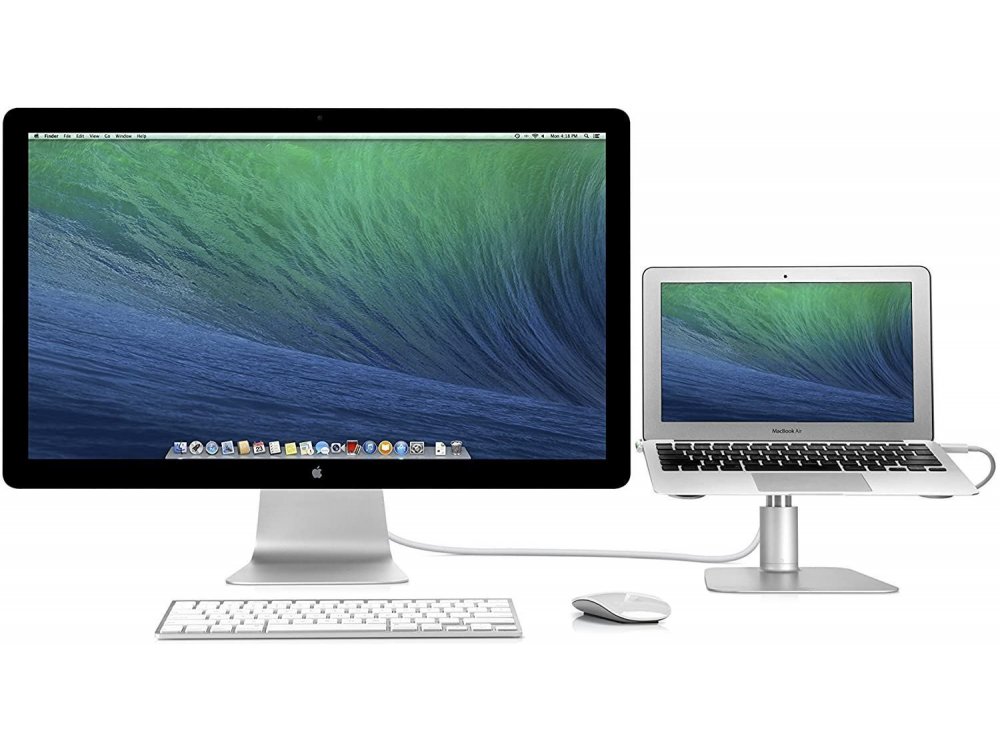 Twelve South HiRise Laptop Stand with Adjustable Height & Rotatable Base for Macbook / Laptop 10-17.3", Silver