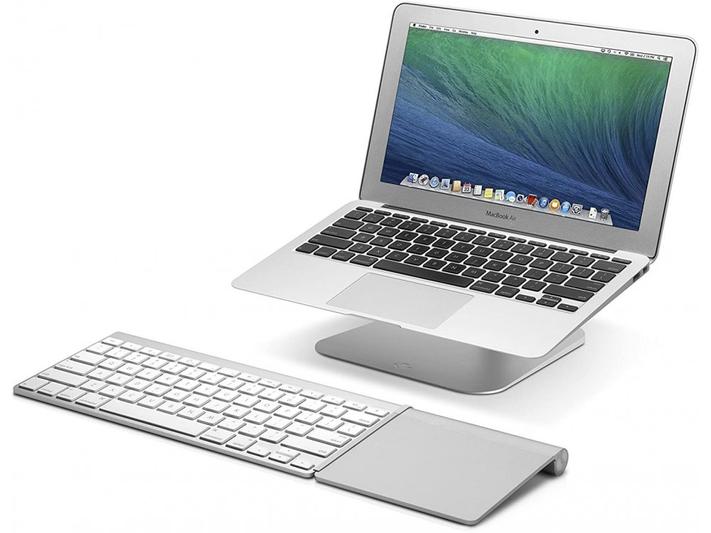 Twelve South HiRise Laptop Stand with Adjustable Height & Rotatable Base for Macbook / Laptop 10-17.3", Silver