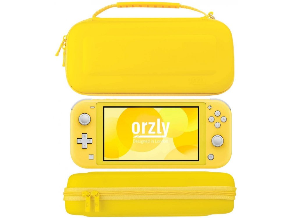 Orzly Nintendo Switch Lite θήκη μεταφοράς για συσκευή και παρελκόμενα, Κίτρινη