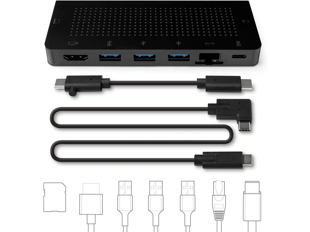 Twelve South StayGo USB C Data Hub - HDMI/4Κ + Gbps LAN + Card Reader + USB 3.0*3 Ports + USB-C 3.1 + 100W PD Charging - 12-1907