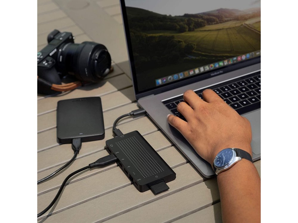 Twelve South StayGo USB C Data Hub - HDMI/4Κ + Gbps LAN + Card Reader + USB 3.0*3 Ports + USB-C 3.1 + 100W PD Charging - 12-1907