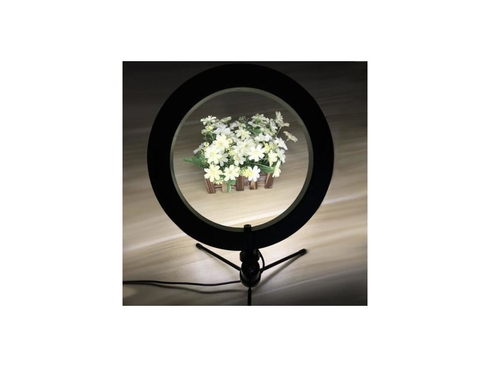 Nordic LED Ring Light 12" (30cm) Dimmable Temperature 3200K-5600K & Adjustable 3 Color + Tripod - RING-101