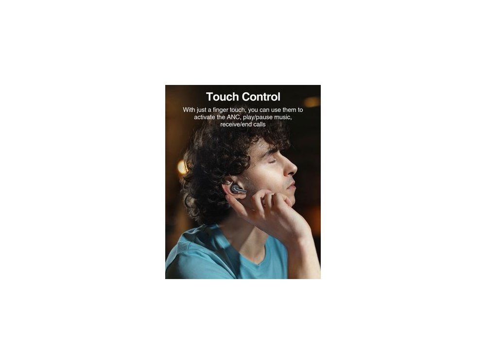 TaoTronics PureCore ANC Bluetooth Ακουστικά TWS με Touch control, Μαύρα - TT-BH1003