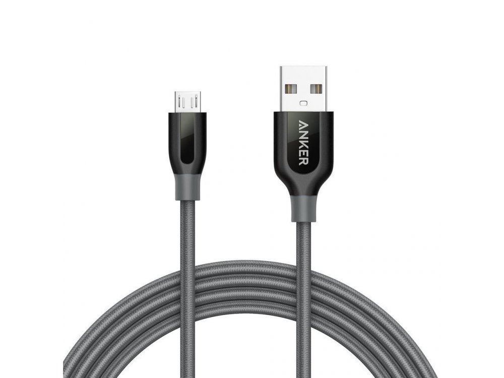 Anker PowerLine+ Cable Micro USB to USB 2.0 1m. Naylon Braided - A8142GA1, Black