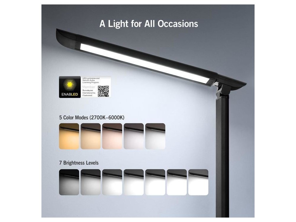 TaoTronics TT-DL13 Touch control Desk Lamp with USB Port, Black