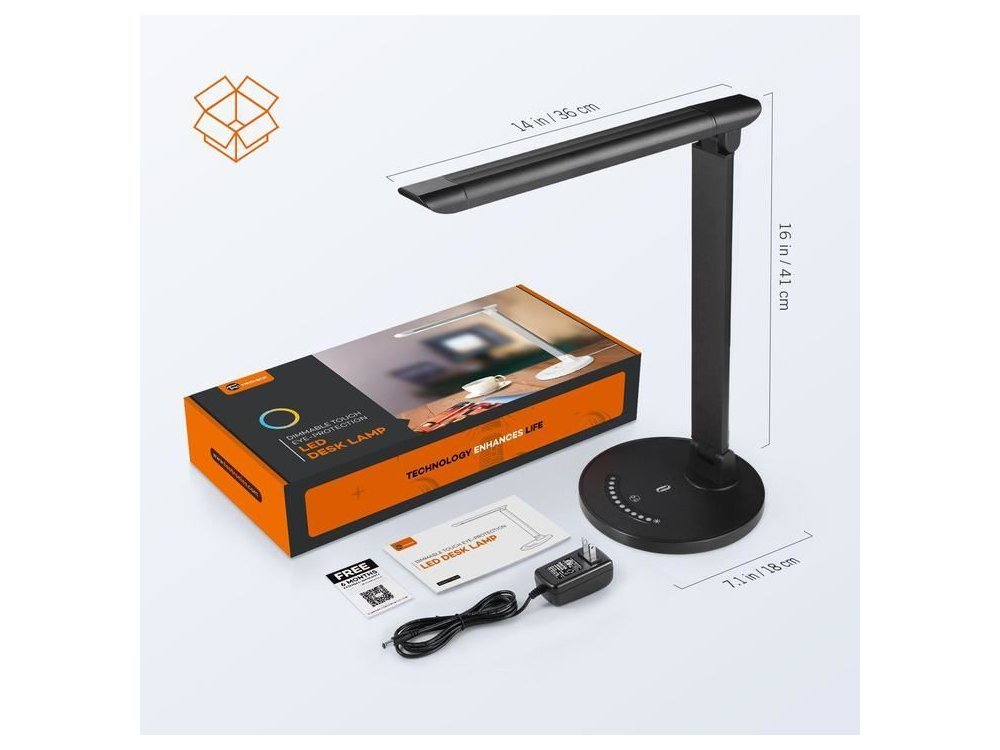 TaoTronics TT-DL13 Touch control Desk Lamp with USB Port, Black