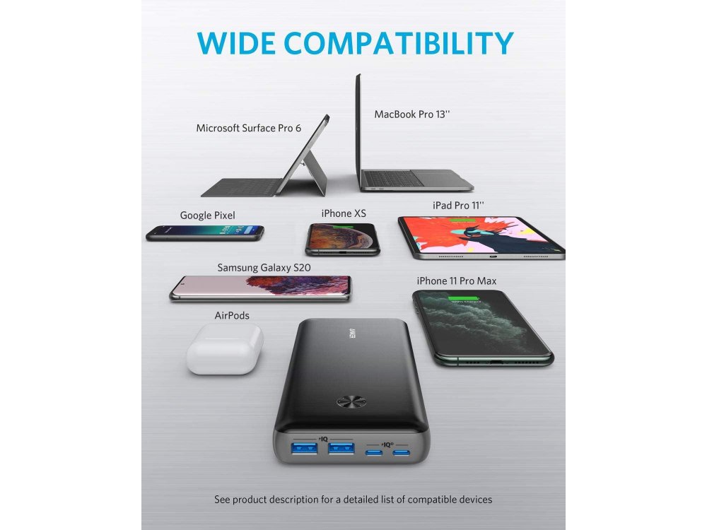 Anker PowerCore III Elite 25600 87W PD USB-C Power Bank 25.600mAh Power Delivery - A1291H11, Μαύρο | Kooqie Anker PowerCore III Elite 25600 87W PD USB-C Power Bank 25.600mAh Power Delivery - A1291H11, Μαύρο | Kooqie