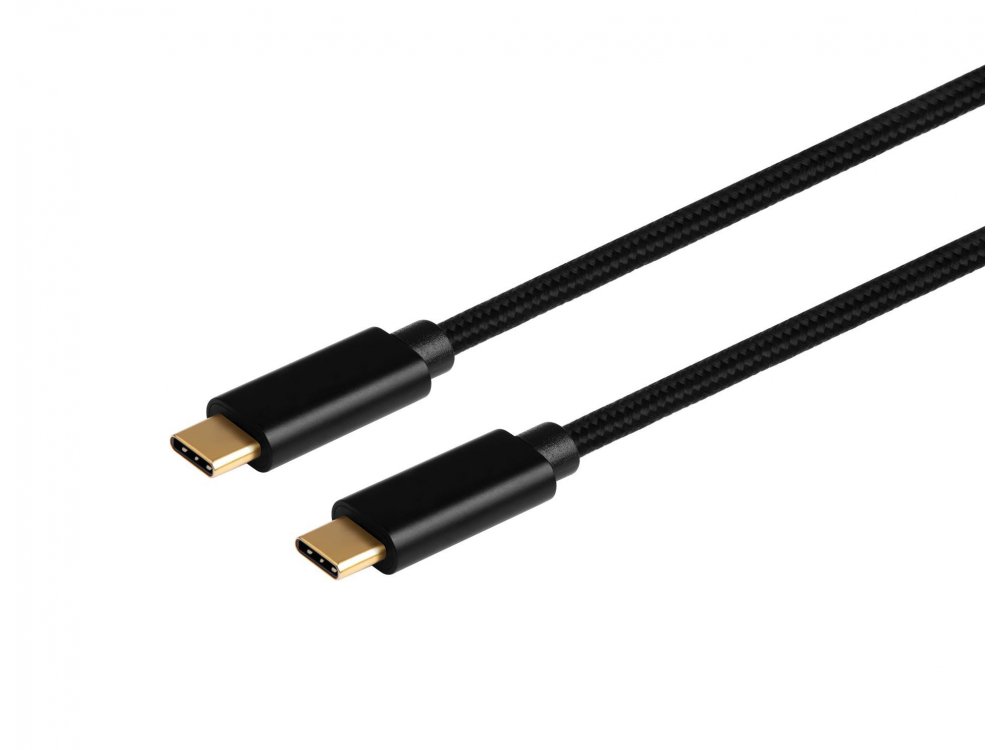 Nordic USB-C σε USB-C 3.1 Gen2 Καλώδιο 1,5μ. με Νάυλον ύφανση, Μαύρο - USBC-N1013