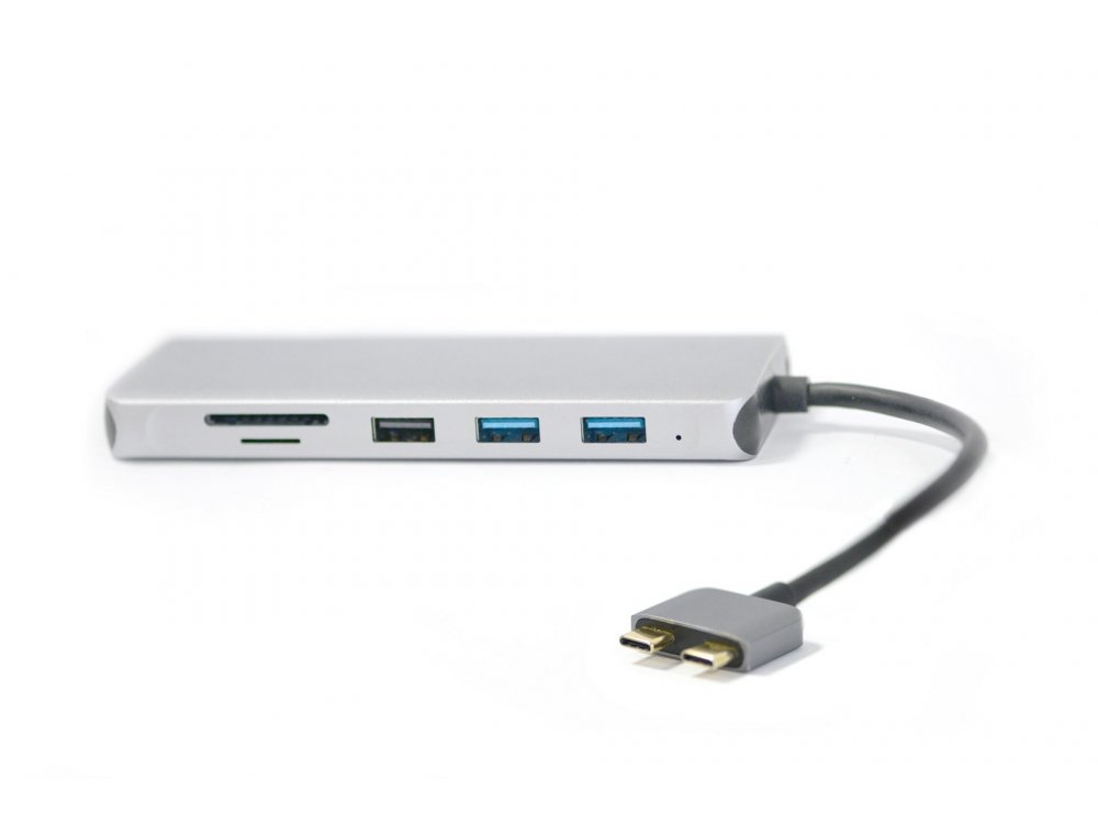 Nordic 11-in-2 Type-C Hub Macbook Pro/Air 100W 4K@60Hz HDMI*2 + USB*4 + Thunderbolt + Card Reader + LAN + VGA + Audio - DOCK-111