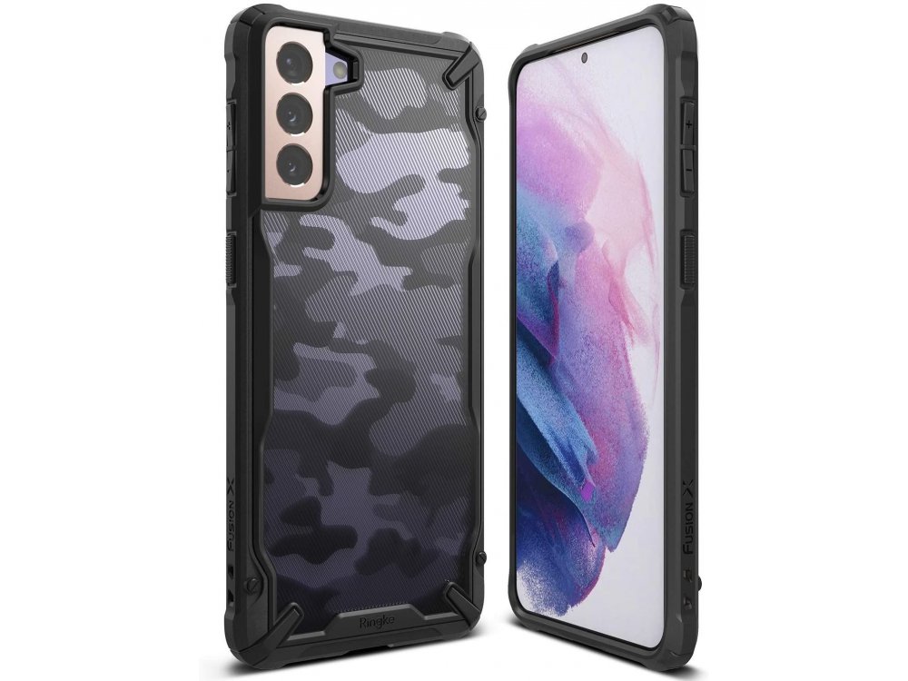 Ringke Fusion X Galaxy S21 Military Grade Case Heavy Duty, Camo Black