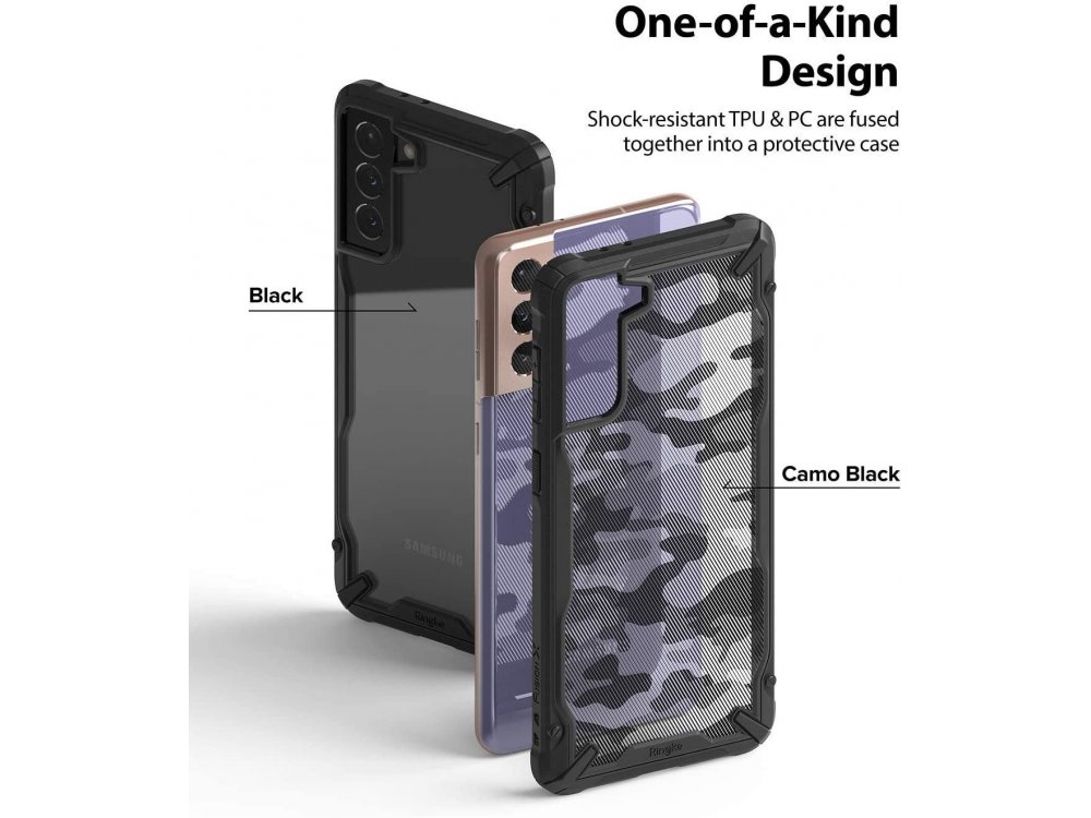 Ringke Fusion X Galaxy S21 Military Grade Θήκη Heavy Duty, Camo Black