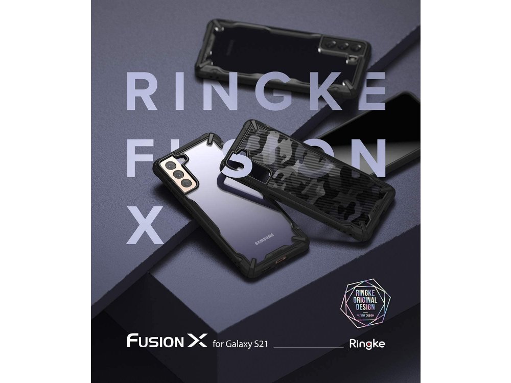 Ringke Fusion X Galaxy S21 Military Grade Case Heavy Duty, Camo Black